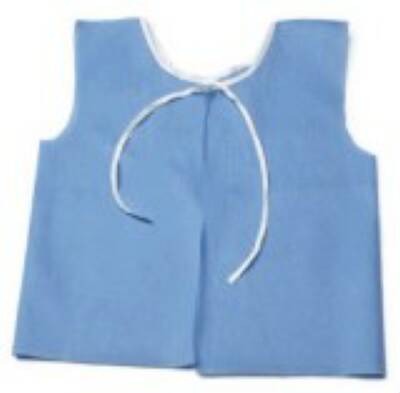 Gown Patient Exam Medium Blue Disposable Waist Tie Deluxe 40x55 Inch by Genesis Disposables LLC  ID 504S